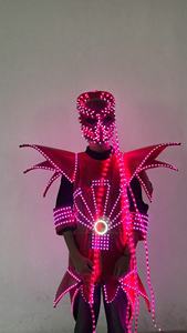 زي روبوت LED متغير الألوان RGB مع قناع مضيء وشراشيب، مصنوع من السباندكس/القطن للجنسين، مناسب للعروض المسرحية - Product Image 3