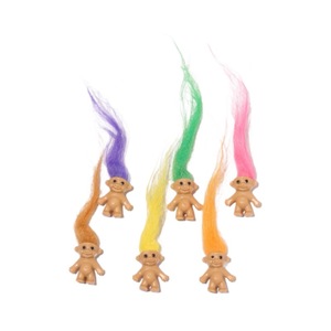 Wholesale PVC Trolls Doll with Colorful Short Hair Creative Elf Toy for Kids Promotion