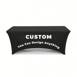 Custom-Printed Polyester Geometric Pattern Simple Stretch Tablecloth Personalized Logo 6Ft Durable Wrinkle-Free Elastic <b>Table</b> - Product Image 2