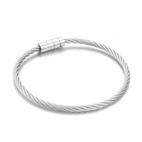 Yiwu Aceon Velle acier inoxydable torsion corde câble fil plaine sculpté personnalisé fermoir bricolage curseur sous-sol bracelet
