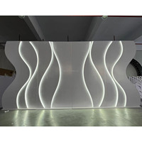 Nouveau style de toile de fond de scène en pvc personnalisé panneau mural en arc de mariage blanc 3d avec lumière led
