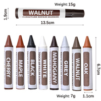Kit de réparation de meubles avec marqueur et bâton de cire, éliminateur de rayures sur le bois, stylo de retouche pour sols en bois, armoires, tables, 8 couleurs disponibles