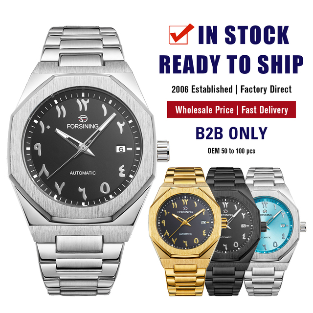 Hot Sale Arabic Numerals Design Fashionable Automatic Mechanical Men's Watch Light Blue OEM 41mm Charm Luxury Business Watches
