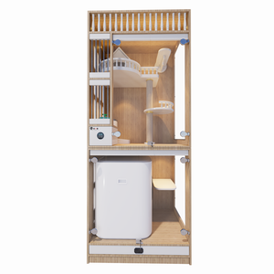 Özel yükseltilmiş kedi köpek kafesleri Petsmart wifi bağlı kapalı kedi çöp havzası lüks kedi villa - Product Image 5