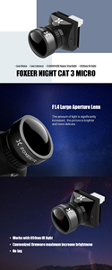 Foxeer <b>Night</b> 3 1200TVL 0.00001lux IR Sensitive <b>Night</b> <b>Vision</b> <b>Camera</b> 850nm PAL/NTSC for RC Racing Accessories - Product Image 4