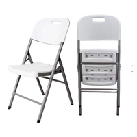 Table pliante de jardin moderne de haute qualité pour 6 personnes, en fer et plastique blanc, légère, empilable et résistante à l'eau, idéale pour les fêtes.