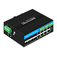 Dikelola 16 Port Gigabit Poe Switch Din-rail jaringan Switch 8RJ45 + 8SFP dengan 4 * RS485 + 2 * dapat BUS
