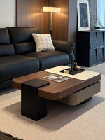 Table basse de salon pour usage domestique, nouveau style 2026, en pierre, extensible, multifonctionnelle, ensemble table à thé, esthétique raffinée, style mi-siècle