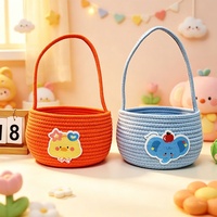 Sac fourre-tout en corde de coton tressée à motif animalier de dessin animé coloré et mignon, sac de Halloween pour friandises ou farces, panier vide pour cadeaux et collations, vente en gros