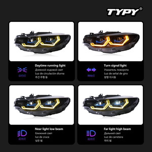 Feux avant TYPY pour BMW Série 4 2013-2020, modèles F32, avec lentilles LED, feux de jour et clignotants séquentiels. - Product Image 4