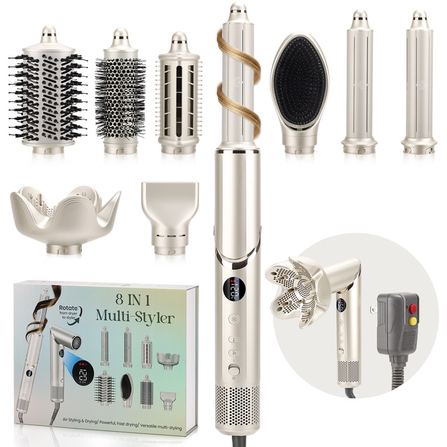 Professional High Speed 110000RPM Negative Ionic Hair Dryer Brush 5 in 1 Multi Styler All in One Hot Air Brush Blow Dryer Curler