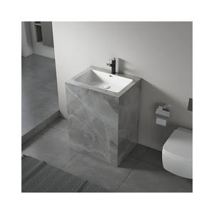 <span class=keywords><strong>Lavabo</strong></span> integrado impermeable fácil de limpiar con acabado elegante de piedra sinterizada - Product Image 2