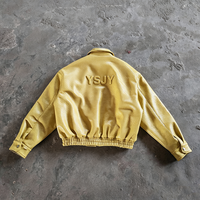 Blousons en cuir pour homme, style baseball bomber, amples, avec bas élastique, personnalisables par broderie
