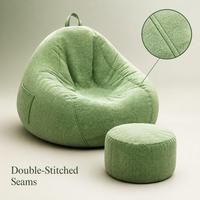 Fauteuil pouf moderne avec repose-pieds, siège confortable en tissu pour salon, chambre et maison
