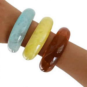 Bracelets en résine acrylique multicolores de haute qualité, ensembles de bracelets fantaisie unisexes, bracelets à la mode pour mariage et fête - Product Image 2