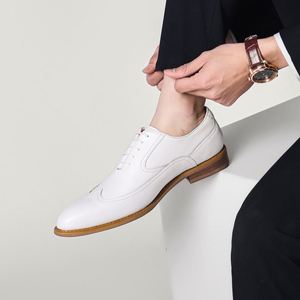 Zapatos de Negocios para Hombre, Punta Puntiaguda, Impermeables, de Cuero Genuino, de Piel de Vaca, con Cordones Oxford, para Oficina y Bodas - Product Image 4