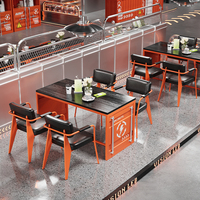 Ensemble de chaises de salle à manger en fer de style industriel créatif pour bar, café, ou espace de restauration, avec sièges en panneau de conteneur