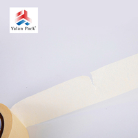 Ruban de masquage en papier crépon extensible liquide Yalanpack pour peinture automobile et décoration murale, adhésif acrylique simple face de qualité automobile