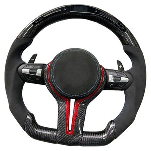 Volant de direction automobile sport à 3 branches en cuir et fibre de carbone LED pour <span class=keywords><strong>BMW</strong></span> X5 (F80/F30/F10) et modèles M1/M2/M3/M4/M5/M6/X5M/X6M - Product Image 5