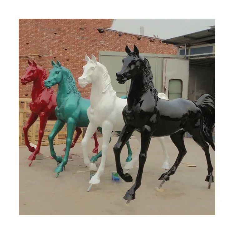 Уличное украшение для сада, фигурки животных из стекловолокна в натуральную величину, статуэтка лошади из смолы для продажи
