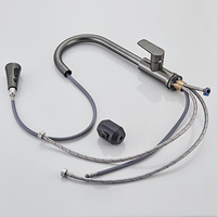 Robinet de cuisine gris anthracite 9006 de haute qualité, avec douchette extractible trois fonctions, pour évier, eau chaude et froide, vente en gros usine