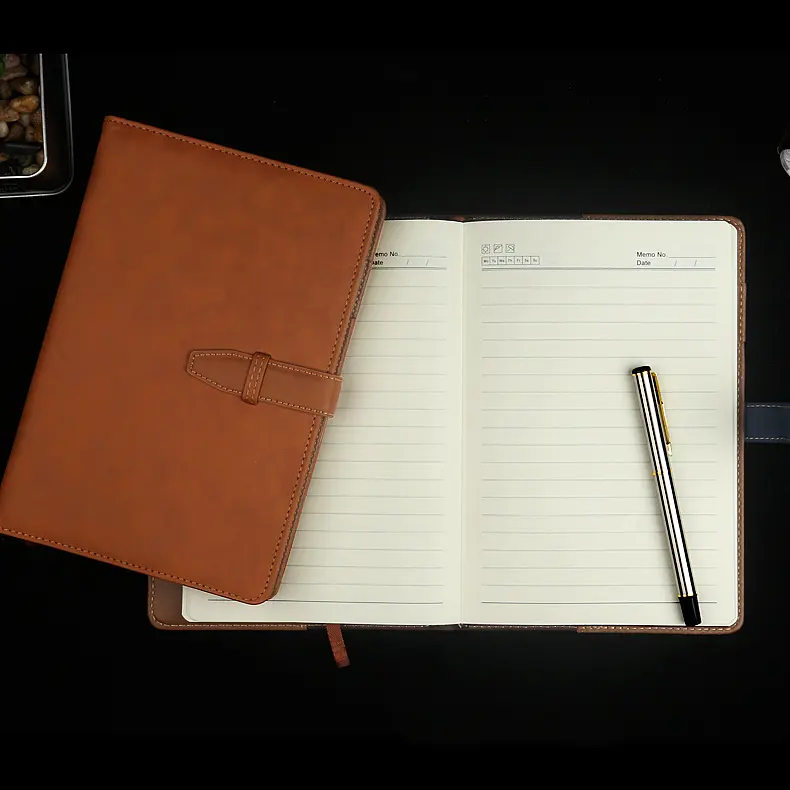 diary 2025 custom notebook manufacturer OEM produce White elastic strap pen holder diary gift set
