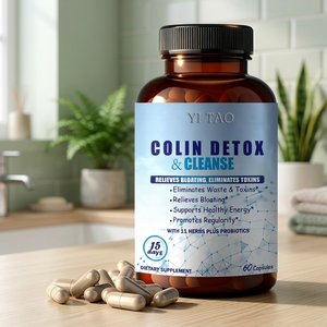 Cápsulas personalizadas de suplemento herbal para la limpieza del colon - 60 cápsulas, aptas para la salud digestiva y desintoxicación de adultos - Product Image 1