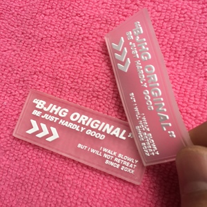 Etichetta ecologica del logo della gomma del Silicone, etichetta trasparente del logo del PVC <span class=keywords><strong>per</strong></span> l'indumento - Product Image 4