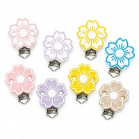 Attache-tétine en silicone Fleur de cerisier Pastel, Support de tétine pour bébé, Accessoire de crèche