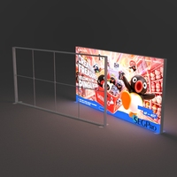 Boîte à lumière LED portable en tissu SEG avec cadre en aluminium rectangulaire, sans outil, pour stand d'exposition publicitaire