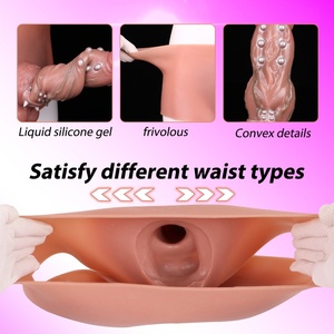 SXXY Silicone Pants Penis Extender Particle Reusable Condom Hollow <b>Dildo</b> Cock Sheath Penis Enlargement Extender Sleeve Sex Toys - Product Image 3