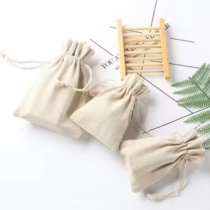 Custom Logo Jute Jewelry Sack Linen <b>Drawstring</b> Gift Pouches and Shopping <b>Bag</b> with Letter Pattern for <b>Makeup</b> Storage - Product Image 5