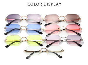 S31454 Fashion Ladies Rimless <b>Sunglasses</b> Rectangle Brand Designer <b>Square</b> Sun Glasses Trendy Unisex <b>Sunglasses</b> 2022 - Product Image 2