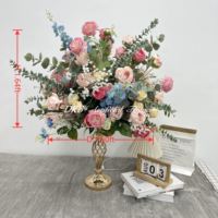 Boule de fleurs artificielles en soie, style frais, élégante, blanche, pour centre de table de mariage, décoration de table pour anniversaire, événement, fête