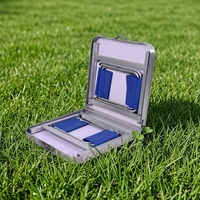 Ensemble de table de pique-nique pliable en aluminium avec 4 tabourets pliables, kit de table de camping portable pour l'extérieur, design avec rangement intégré