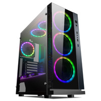 Boîtier PC Tour ATX Gamer 47A-W3 avec Ventilateurs RGB et Verre Trempé, Boîtier d'Ordinateur de Jeu, Châssis de Bureau RGB en 2020