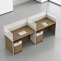 Poste de travail de bureau modulaire avec structure en aluminium, cloison modulaire et meuble de rangement mobile verrouillable