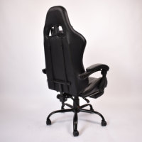 Chaise d'ordinateur PC rotative à 360 degrés de style course Chaise de jeu ergonomique confortable pour adulte avec repose-pieds