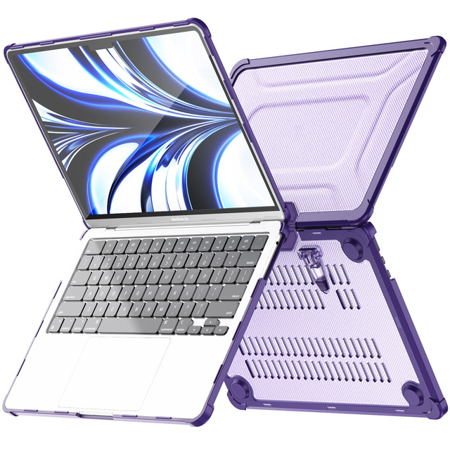 High Quality Laptop Case for Mac Book Air 13.6 2022/2024  M2 A2681/M3 A3113 Clear Case Light Stand Protective
