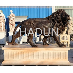 Moderna decorazione esterna grande popolare fusione di animali in ottone statue bronzo oro <span class=keywords><strong>leone</strong></span> scultura in vendita - Product Image 6