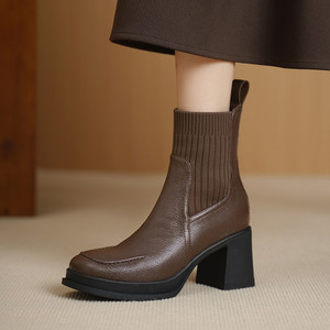 Cialisa Fashion Patchwork Short Boots for Lady 2025 Autumn <strong>Winter</strong> <strong>Shoes</strong> Daily Dress Elegant High Heel <strong>Women</strong> Ankle Boots Sizes 40 - Product Image 1