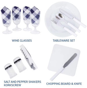 حقيبة مخصصة 4 أشخاص حقيبة من مجموعة مصممة خصيصًا للسفر والتخييم والنزهات حقيبة ظهر كبيرة معزولة بتصميم يوفر البرد حقيبة نزهات مع بساط لأدوات المائدة - Product Image 4