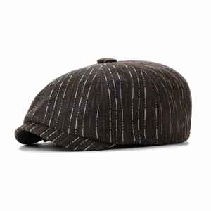 Casquette octogonale unisexe en coton respirant à carreaux, style britannique, casquette bec de canard, béret décontracté, casquette de newsboy, tendance quatre saisons - Product Image 4