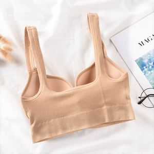 Soutien-gorge de sport sans couture push-up sans armatures pour femmes grandes tailles, bonnet 3/4, en Spandex, tricoté, respirant et écologique - Product Image 6