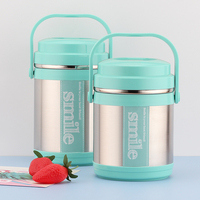 Récipient alimentaire en acier inoxydable de 1.5 à 1.9 L, Pot à déjeuner chaud, boîte à déjeuner à Bento isolée à Double couche Portable pour le bureau et l'école