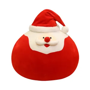 Factory Hot Selling Christmas Snowman Animal Toy Cute Fat Christmas Snowman Stuffed Pillow