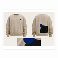 Sweat-shirt à col rond en tissu molletonné avec détail de patch contrastant pour vêtements personnalisés