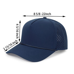 Gorra de Béisbol de 5 Paneles con Logotipo Personalizado Bordado de Alta Calidad, Gorra de Golf con Orificios Cortados con Láser, Secado Rápido y Protección Solar - Product Image 2