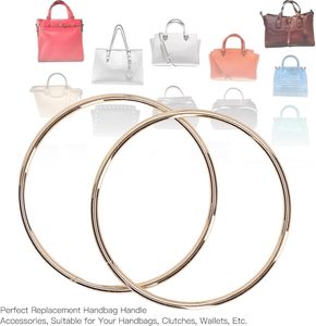 Poignée de sac à main ronde en métal, anneau de sac, boucle, quincaillerie pour bagages, accessoires en fil métallique, or clair - Product Image 5