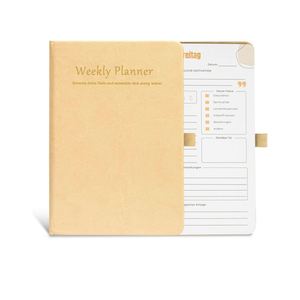 Customized Brand Weekly Planner Hardcover <b>Leather</b> <b>Diary</b> Notebook-Gift - Product Image 1